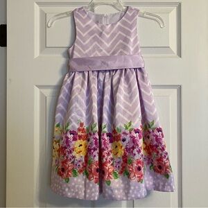 Lavender Floral Girls Easter Dress